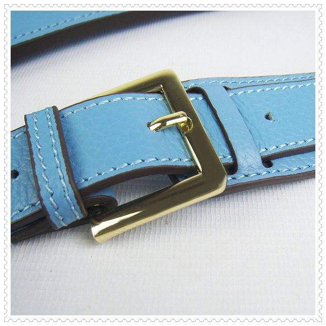 Hermes Jypsiere shoulder bag light blue with gold hardware